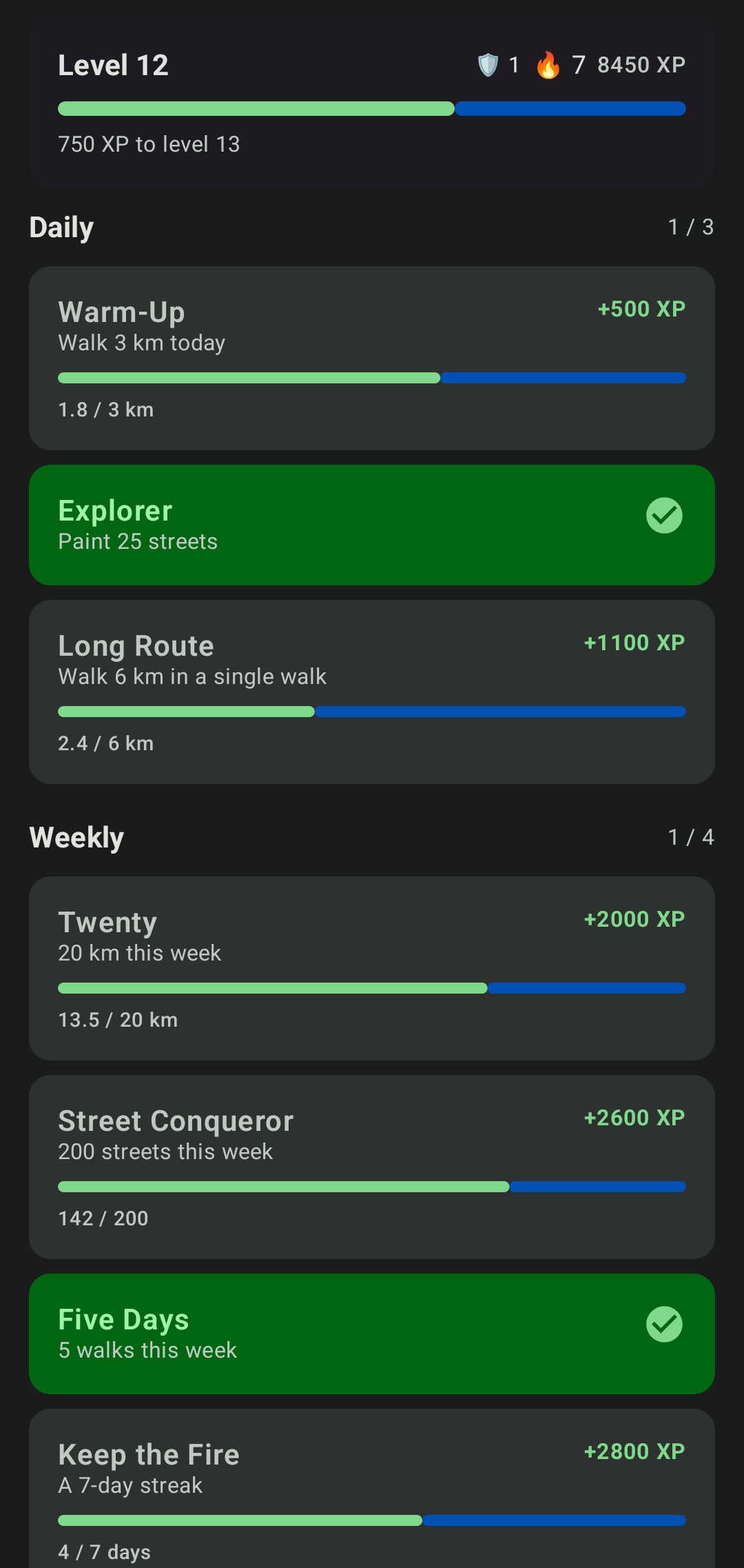 StreetPainter app screenshot — Quests nearby