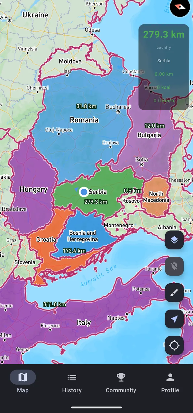 StreetPainter screenshot: Country coverage